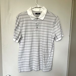 Alfani Gray and White Stripe Polo S Excellent Shape and Colors